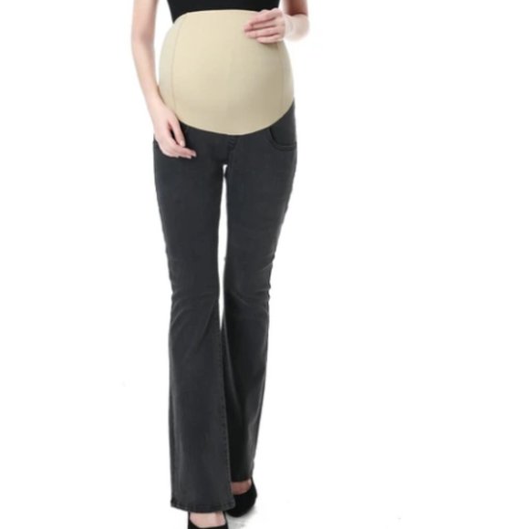 Kimi + Kai Maternity Black Denim Jeans Flared 25 - Picture 1 of 7